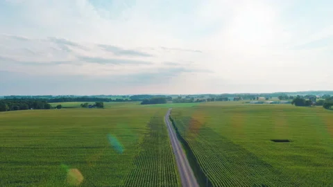Road Through Farm Fields Aerial 스톡 동영상 159437712