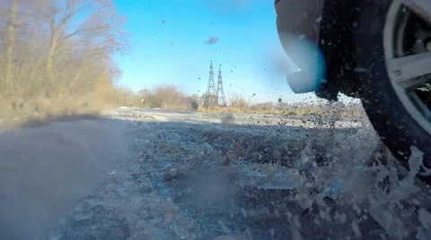 The road through the forest. City in the background. Video stock 59991589