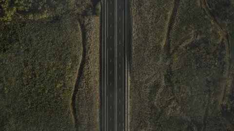 A road through the German countryside aerial with mist, fog and cloud Stock Footage 127903653
