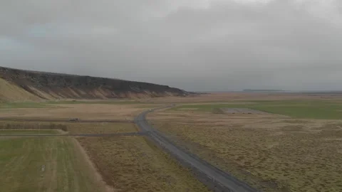 Road through the Icelandic landscape Stock Footage 232486449