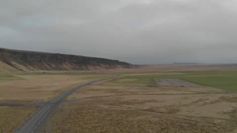 Road through the Icelandic landscape Stock Footage 232486587