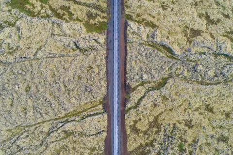 Road through the lava Stock Photos