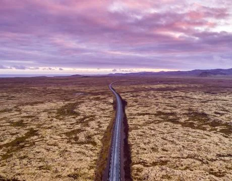 Road through the lava Stock Photos