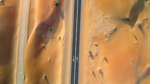 Road through Middle Eastern desert 102395324