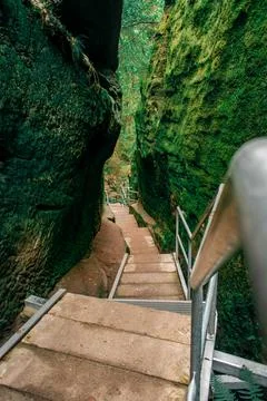 Road through mountain formations 스톡 사진