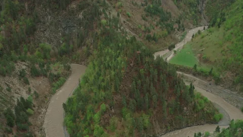 The road through the mountain gorge Stock Footage 165566569