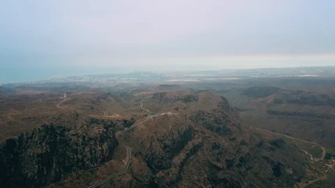 Road through the mountains. Aerial view. Gran Canaria Stock Footage 95394328