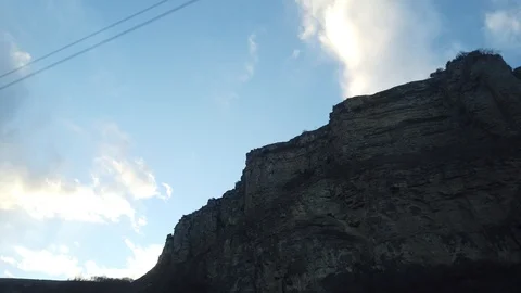 Road through the mountains of Elbrus. View from the window of the car. 動画素材 100904245
