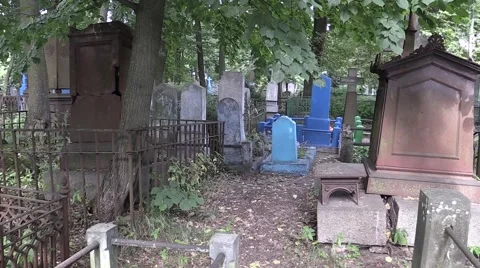 Road through the old cemetery Stock Footage 59871151