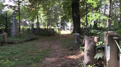 Road through the old cemetery Stock Footage 59875953