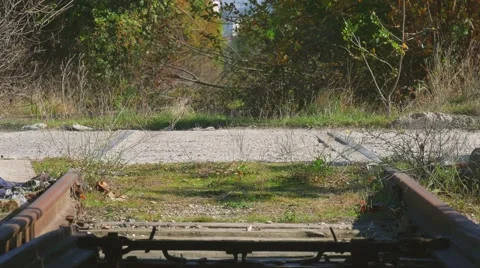 Road through the rails Stock Footage 68717156