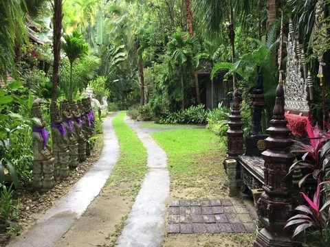 The road through the temple Stock Footage 71005925