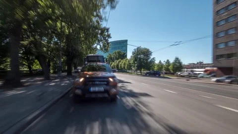 Road timelapse hyperlapse in Tallinn Stock Footage 81304145