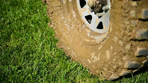 Off road tire full of mud Video stock 62564343