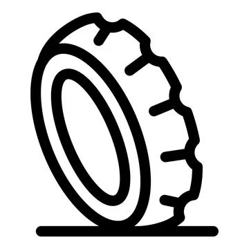 Off road tire rolling on a flat surface, showing its aggressive tread pattern イラスト素材