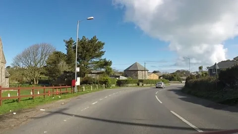 The road from the top of St Ives Stock Footage 254593085