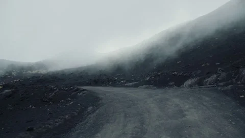 Road to the top of volcano Mount Etna 03 Stock Footage 71972571