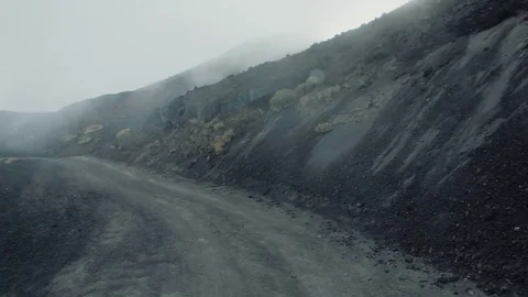 Road to the top of volcano Mount Etna 02 Stock Footage 71978110