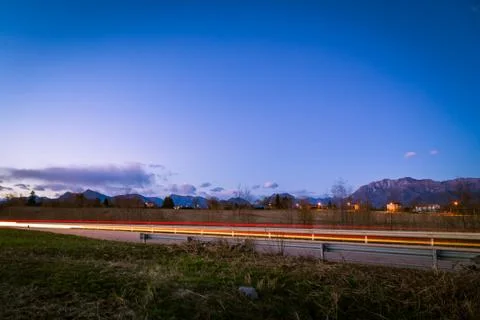 Road towards the sunset Foto stock