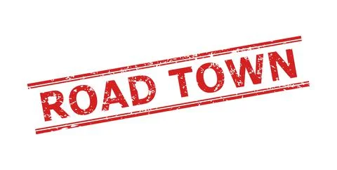 ROAD TOWN Stamp with Corroded Surface and Double Parallel Lines イラスト素材