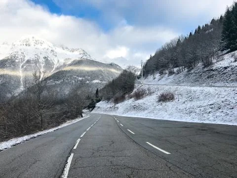 Road Track Winter Stock Photos