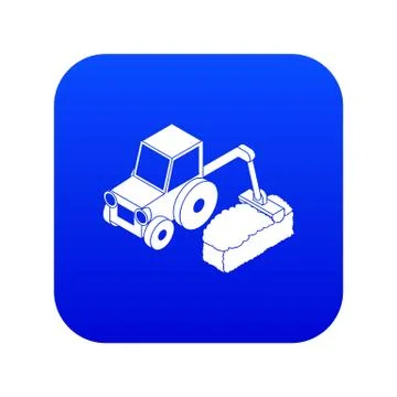 Road tractor icon blue vector Stock Illustration
