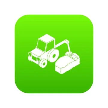 Road tractor icon green Stock Illustration