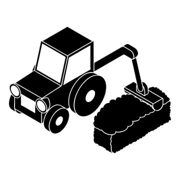 Road tractor icon, simple style Stock Illustration