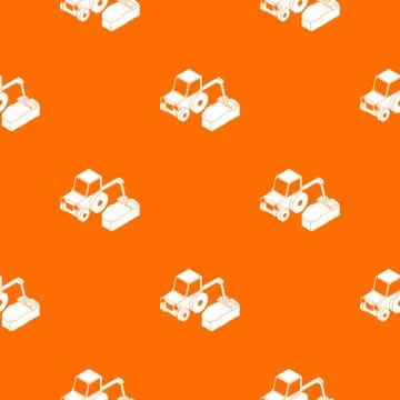 Road tractor pattern vector orange Stock Illustration