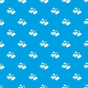 Road tractor pattern vector seamless blue Stock Illustration