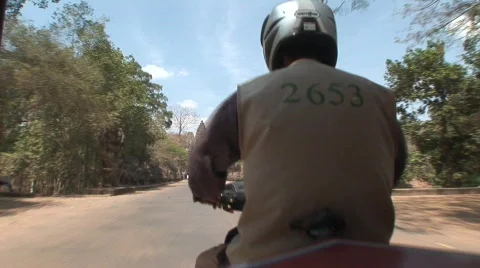Road traffic to Angkor Stock Footage 536539