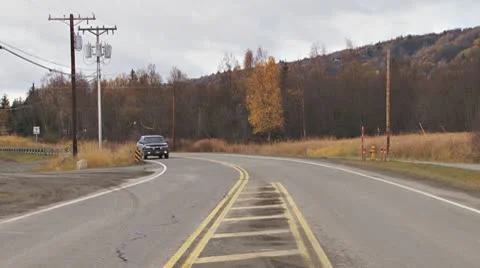 Road Traffic in Autumn 1 Stock Footage 8917396