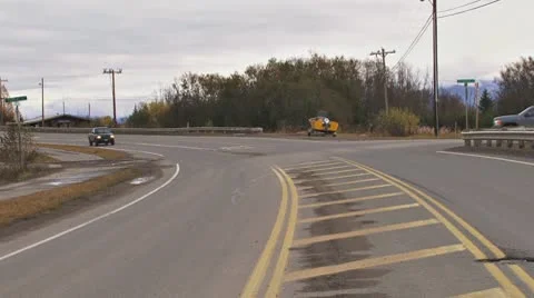 Road Traffic in Autumn 4 Stock Footage 8917482