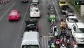 Road traffic in Bangkok, Thailand. Many people ride motorcycles HD Footage