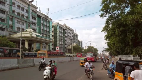 Road traffic in Chennai. Stock Footage 148381877
