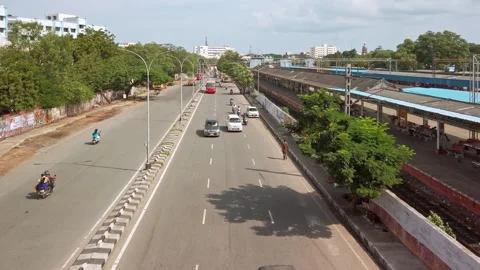 Road traffic in Chennai. Stock Footage 148382357
