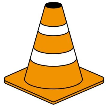 Road traffic cone vector icon Stock Illustration