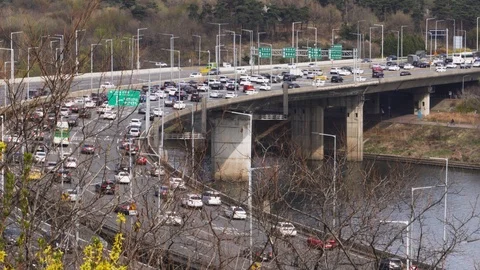 Road Traffic Congestion Vídeo Stock 106072571