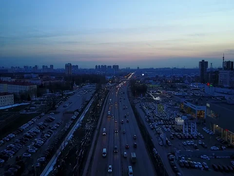 Road traffic from drone camera Vídeo Stock 76912413