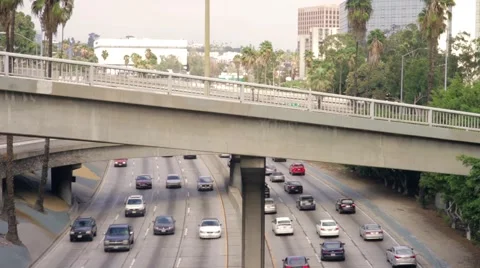 Road traffic on freeway (with bridge) Stock Footage 57850198