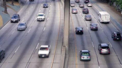 Road traffic on freeway Stock Footage 57850217