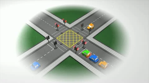 Road traffic light concept animation. Video stock 10886811