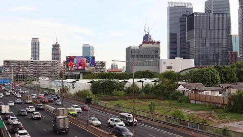 Road traffic in Lumphini district. Stock Footage 280362425