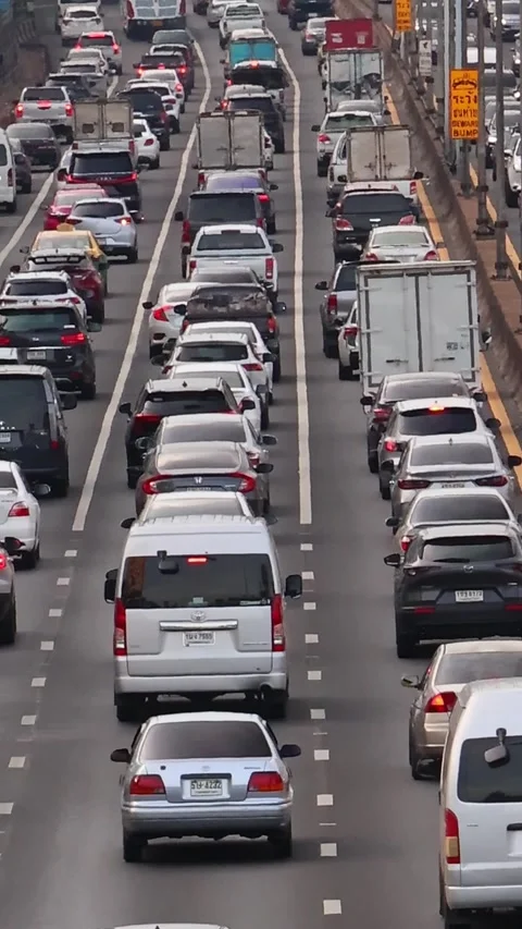 Road traffic in Lumphini district. Vertical video. Stock Footage 278930282
