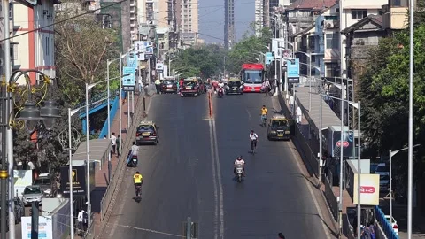 Road traffic in Mumbai. Stock Footage 277138434