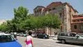 Road traffic near Church of Hagios Demetrios in Thessaloniki, Greece HD Footage