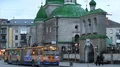 Road traffic near church of the Nativity of Christ, Ternopil, Ukraine HD Footage