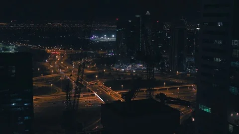 Road Traffic at Night Time Stock Footage 84146078