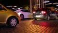 Road traffic in nighttime with stereo sound HD Footage