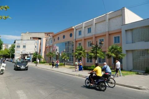 Road traffic in Shkoder, Albania Stock-Fotos